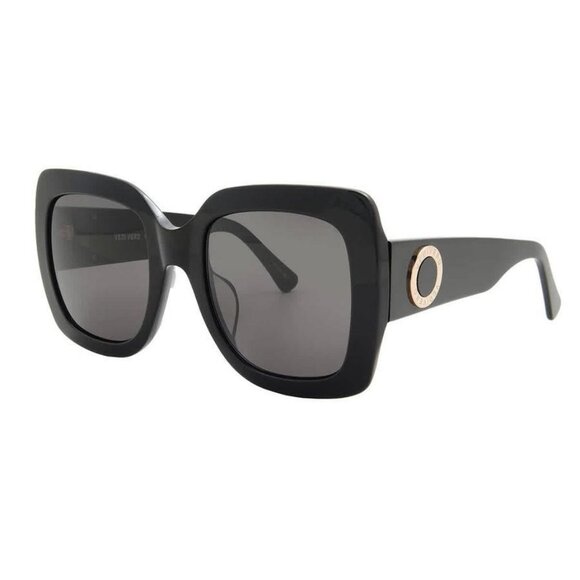 New Authentic Vedi Vero Grey Square Ladies Sunglasses VVA01/BLK55-24-145 VVA01/B - Picture 3 of 6